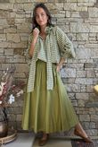 Nonni Gingham Poet Blouse Olive